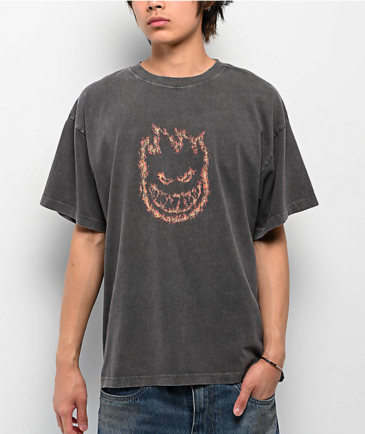 Spitfire Charred Remains Grey Wash T-Shirt | Zumiez