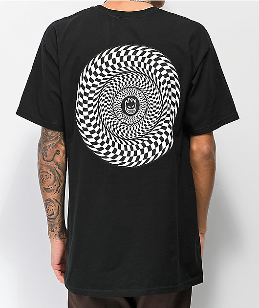 Spitfire Checkered Swirl camiseta negra