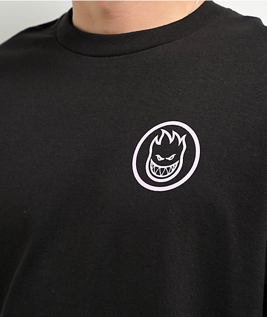 トップス 90s SPITFIRE L/S Skate Tee Lsize Black Vintage Spitfire Skate Brand Tee T-shirt Size S Mens Black