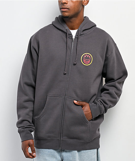 Spitfire Classic Swirl Charcoal Zip Hoodie | Zumiez