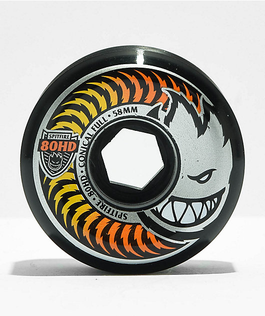 Spitfire Conical Full 58mm 80HD Black Skateboard Wheels | Zumiez