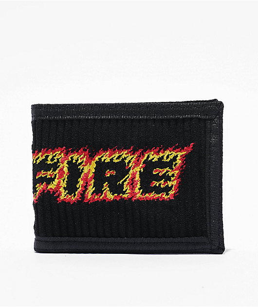 Spitfire Flame Script Black Bifold Wallet | Zumiez