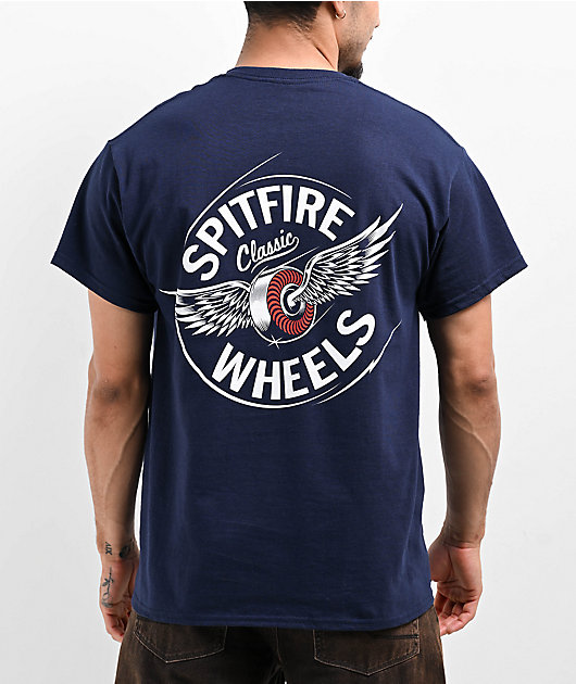 Spitfire フレイムロゴ Tシャツ ネイビー Spitfire Flying Classic Navy T-Shirt | Zumiez