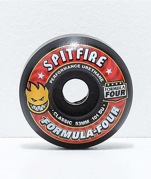 Spitfire Formula Four Classic 53mm 101a Black Skateboard Wheels
