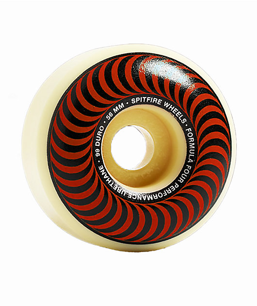Spitfire Formula Four Classics White & Red 60mm 99a Skateboard