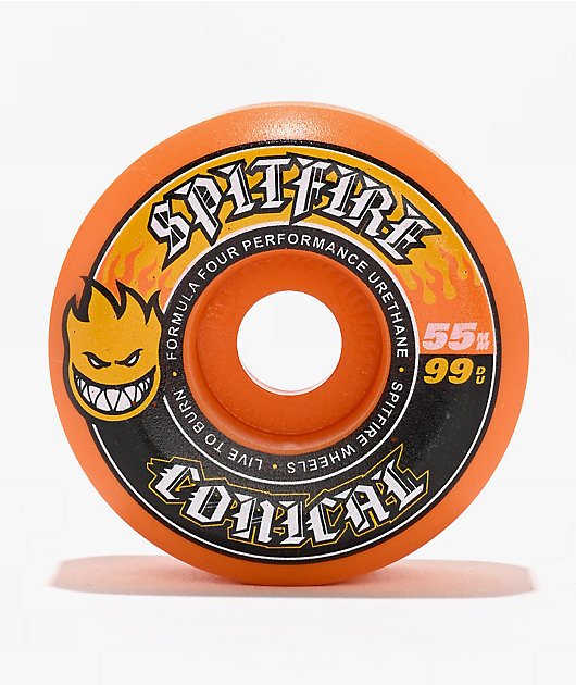 Spitfire Formula Four Conical 55mm 99a Orange Skateboard Wheels