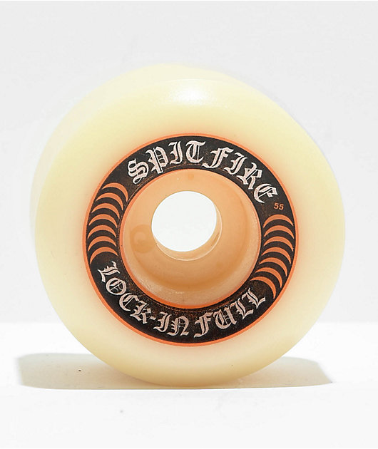 Spitfire Formula Four Lock-In Full 55mm 99a White & Orange Skateboard Wheels