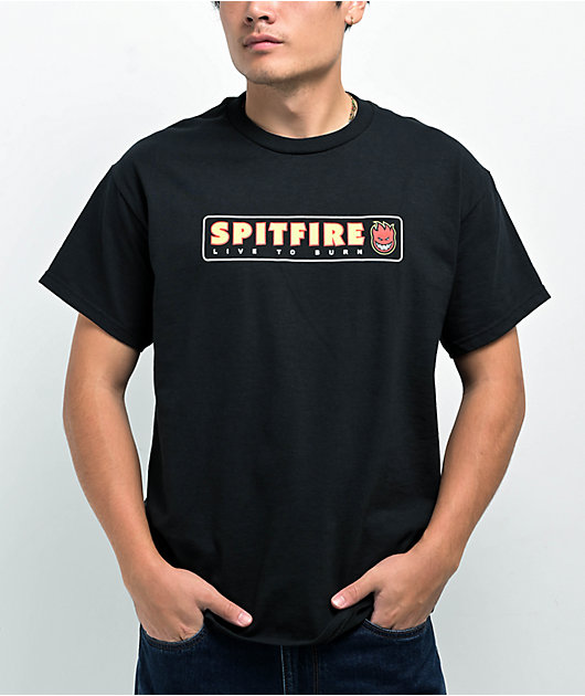S 即発送 Spitfire EC Melodi BURN Tee Tシャツ 黒 Spitfire Live To Burn Black T-Shirt | Zumiez