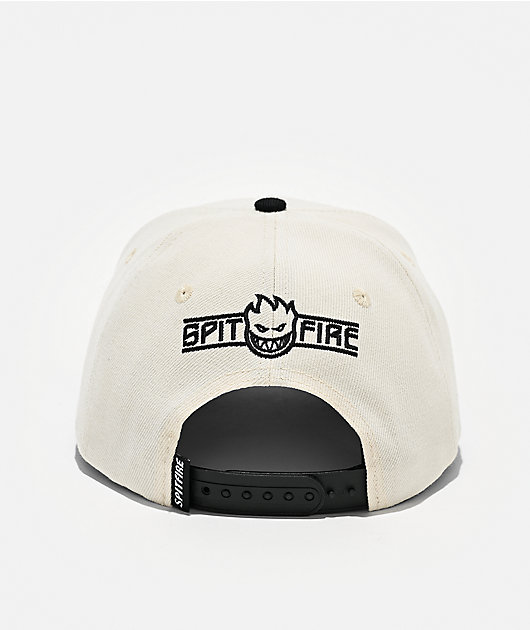 Spitfire Live To Burn White & Black Snapback Hat