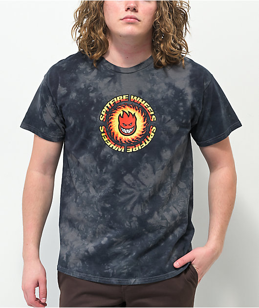 Spitfire OG Fireball Black Tie Dye T-Shirt | Zumiez