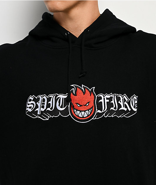 Spitfire Old E Drop Bighead Black Hoodie | Zumiez