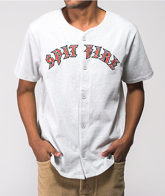 トップス SPITFIRE BUTTON FRONT JERSEY Spitfire Vtg Spitfire Wheels Baseball Jersey Mens Medium