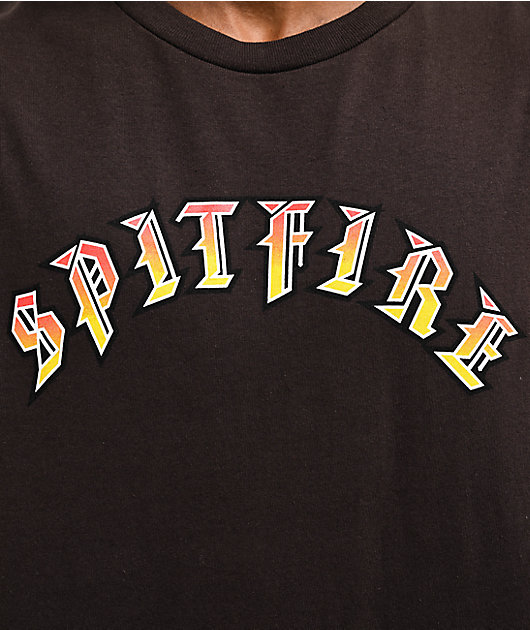 Spitfire Old English Fade Brown T-Shirt | Zumiez