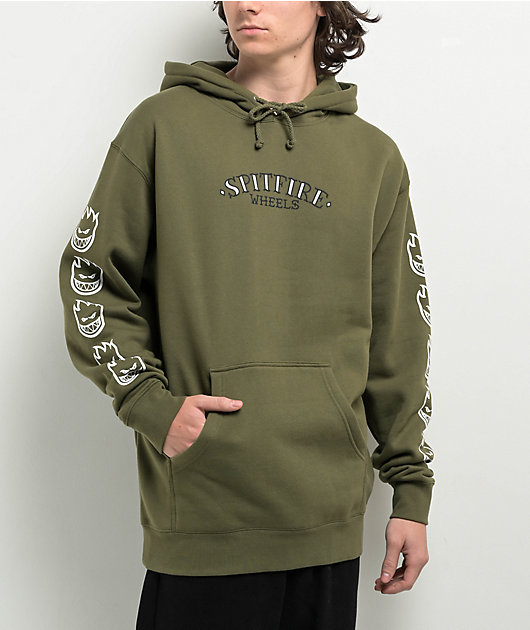SPITFIRE フルジップ　ボーダー フーディ Spitfire Flames Script Zip Up Hooded Sweatshirt – Atlas