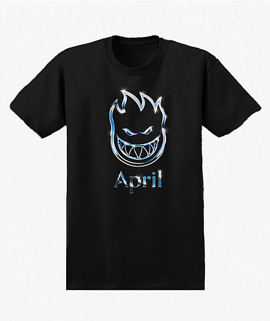 Spitfire x April Chrome Bighead Premium Black T-Shirt