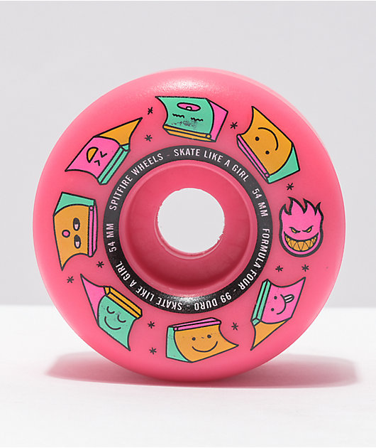 Spitfire x Skate Like A Girl Formula Four Radial 54mm 99a Pink Skateboard  Wheels