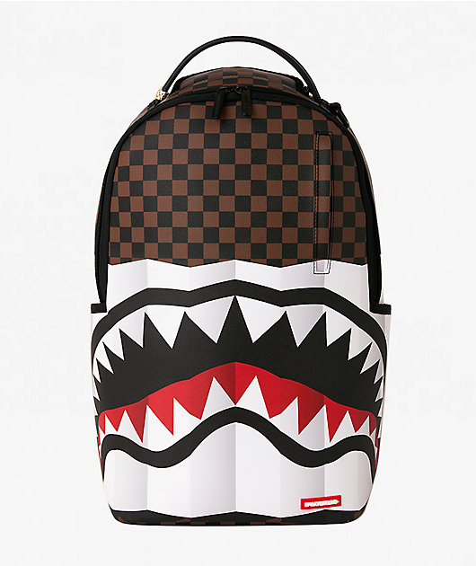 Sprayground Accordion Checkered Brown Backpack