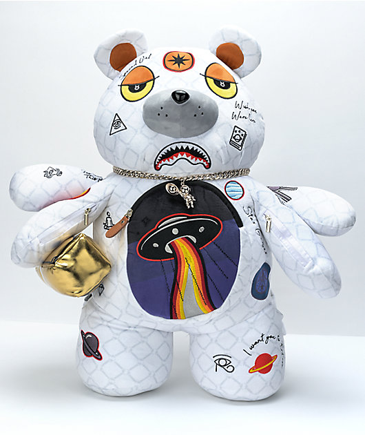 Sprayground Alien Rich White Bear Backpack