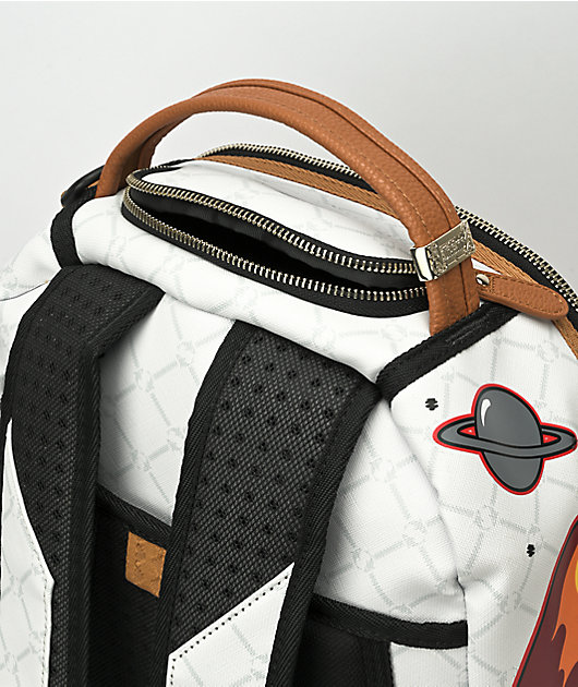 Sprayground Alien Rich White Leather Backpack  White leather backpack,  Backpacks, White leather