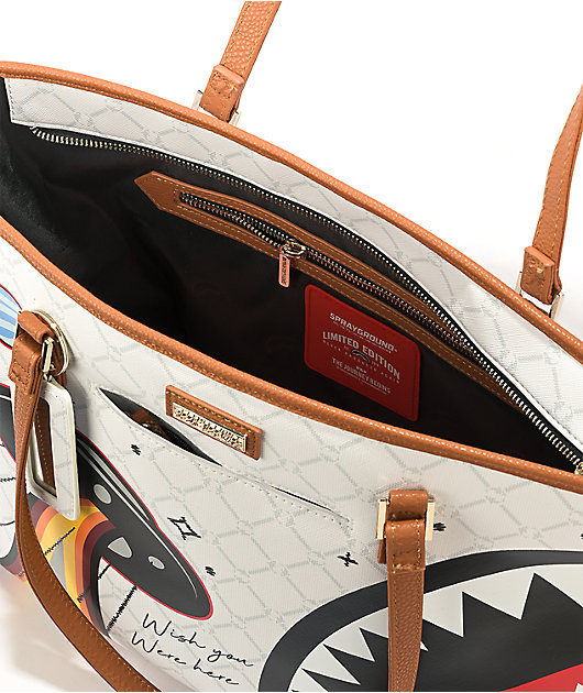 Sprayground Alien Rich White Tote Bag