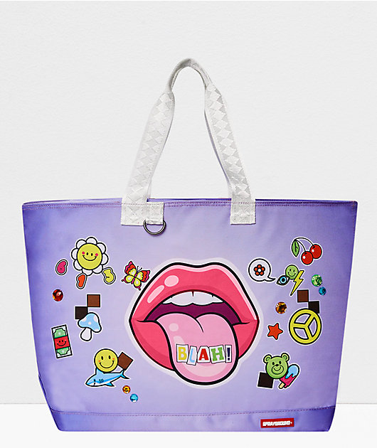 Sprayground Blah Lips Purple Tote Bag