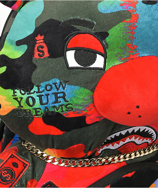 Sprayground Camoburst Red Bear Backpack