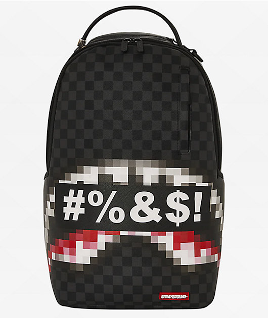 Sprayground Censored Black Checker Backpack Zumiez