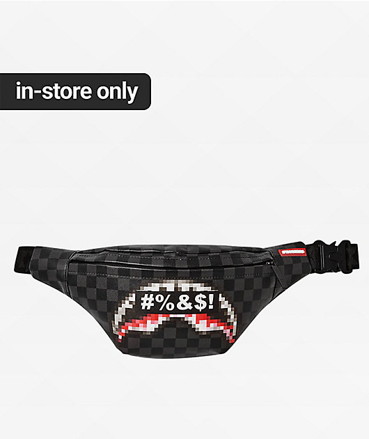 【Sprayground】3AM Fanny pack hard チェック ロゴ ショルダー Sprayground Censored Black Checker Fanny Pack | Zumiez