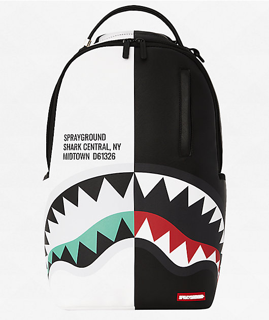 Sprayground Central Split Black & White Backpack | Zumiez