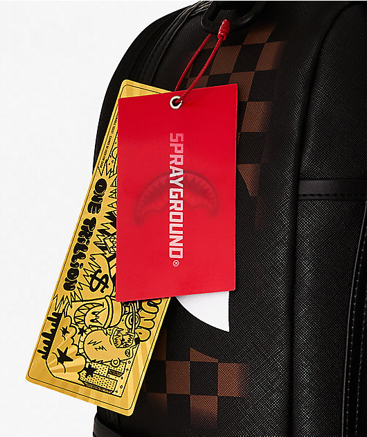 Sprayground Checker Fade Brown Backpack