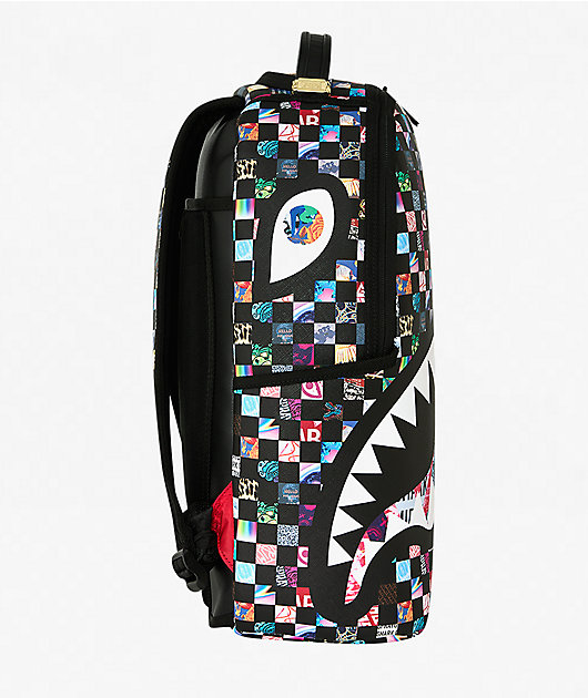 Sprayground Crazy Checkered Black Backpack