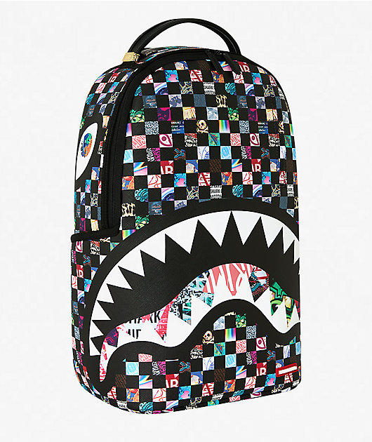 Sprayground Crazy Checkered Black Backpack