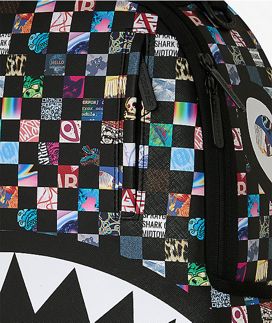 Sprayground Crazy Checkered Black Backpack