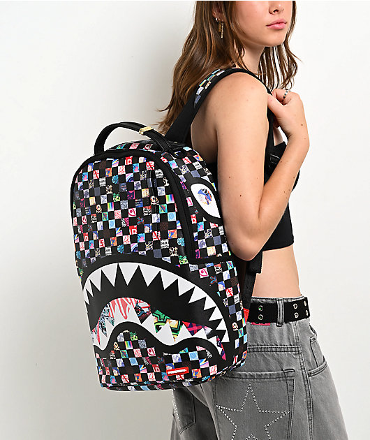 Sprayground Crazy Checkered Black Backpack