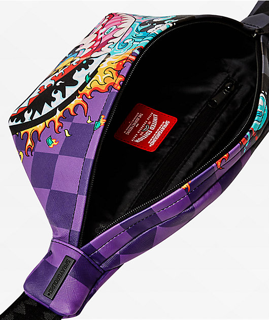 Sprayground Crazy Eyes Black & Purple Fanny Pack