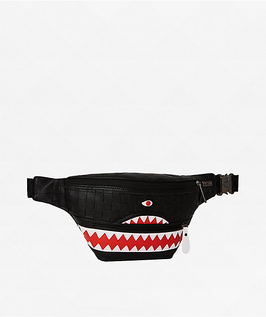 Sprayground Cut And Paste Savvy Black Fanny Pack