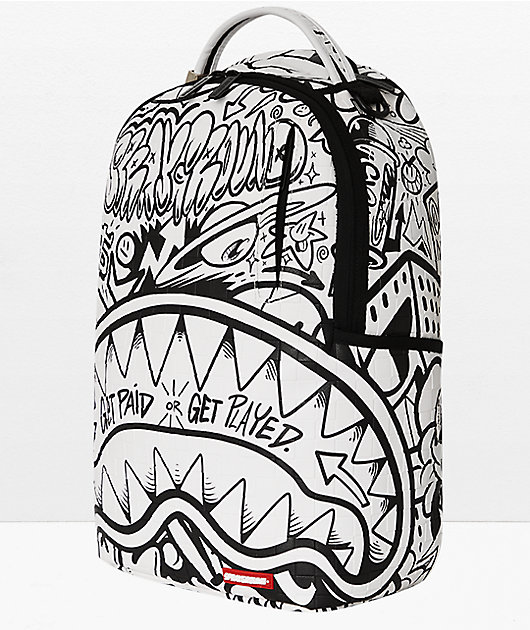 Sprayground Kids' Faux Leather Shark Doodle Backpack