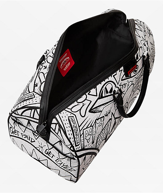 Sprayground Doodle Black & White Duffle Bag | Zumiez