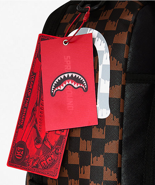 Sprayground Drip Shark Brown Backpack