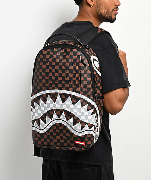 Sprayground Drip Shark Brown Backpack