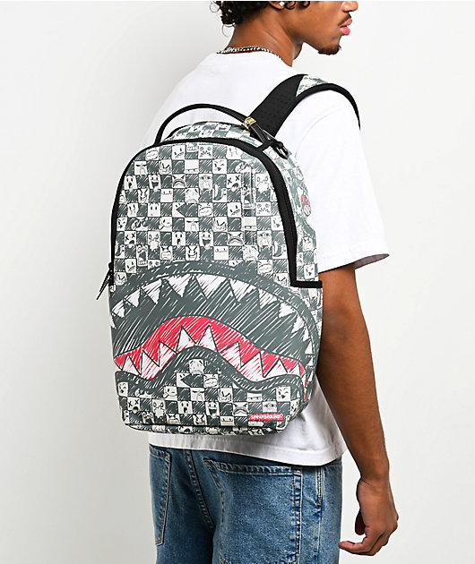 Sprayground Emote Checkered Green Backpack