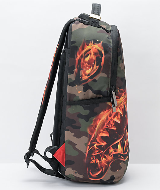 Sprayground fire shark backpack hotsell