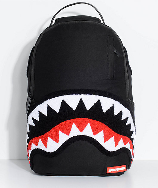 sprayground ghost chenille shark black backpack