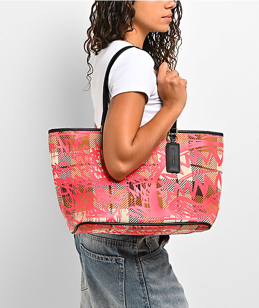 Sprayground Graffed Up Plaid Tote Bag