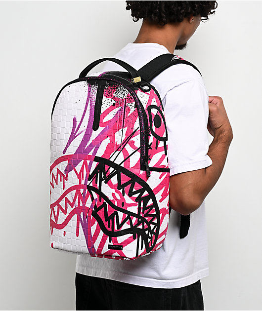 Sprayground Graffiti Mayhem Remix White Backpack | Zumiez