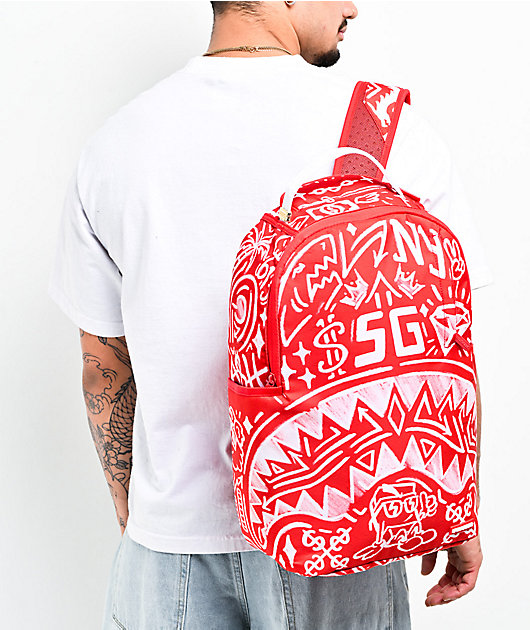 Sprayground Graffiti Wall Red Backpack