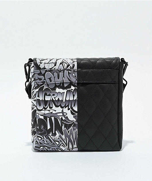 Sprayground Half Graff Quilted Black Crossbody Bag