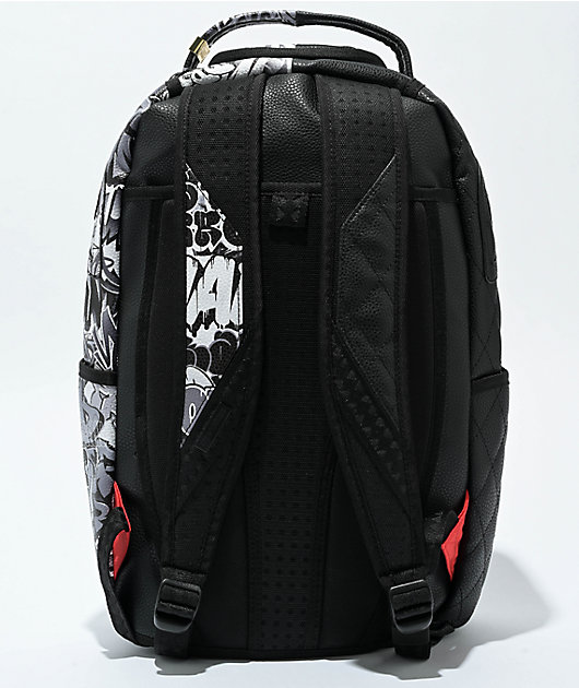 Sprayground Half Graffiti Black & White Quilted Backpack