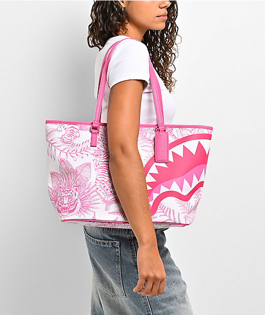 Sprayground Jungle Print Pink Tote Bag