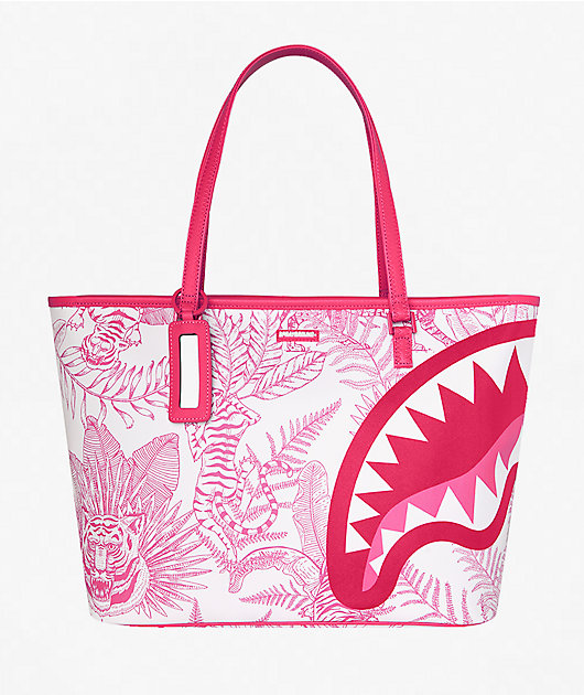 Sprayground Jungle Print Pink Tote Bag